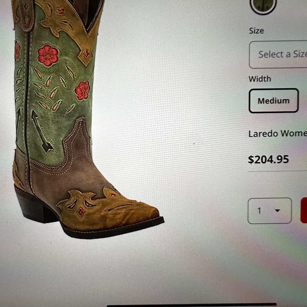 Laredo Women's Green and Brown Western Boots